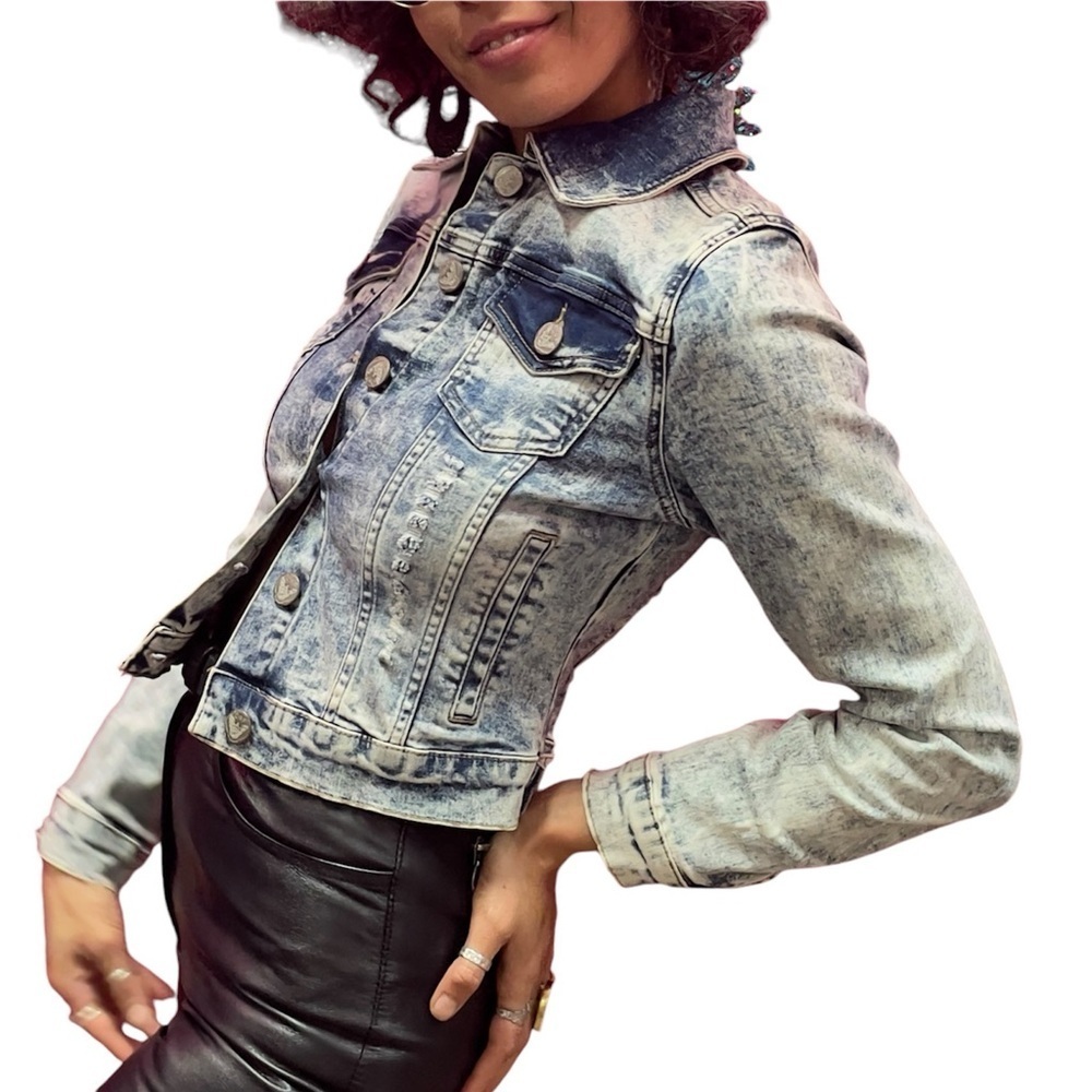 Iconic Rock Jimmy Hendrix Custom Denim Jacket - S/M - Sexy Party Cocktail - Madz - Picture 4 of 17